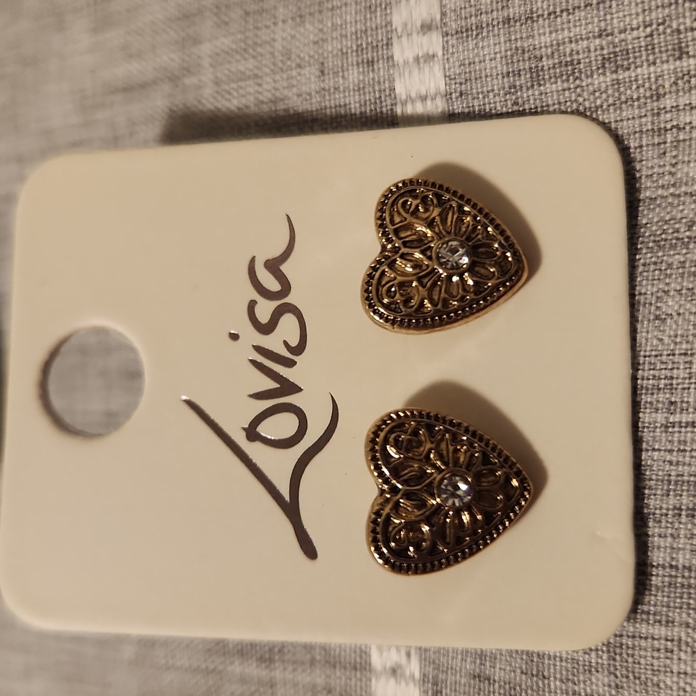 Gold Heart Earrings